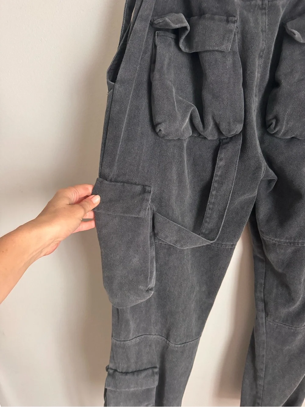 Manière De Voir Washed Black Cargo Utility Jogger Pants Streetwear Size M - Picture 5 of 16